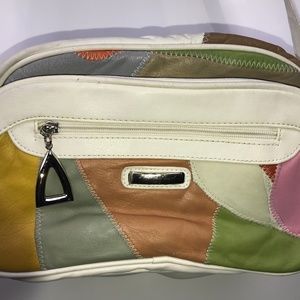 Ivory multiple spring colors leather handbag